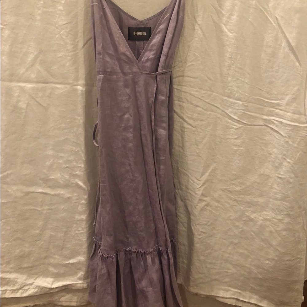 Reformation Lilac Wrap Dress